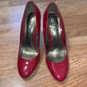 Bright red heels